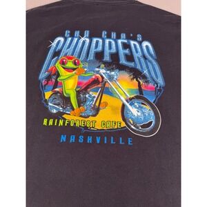 Rainforest Cafe Nashville Choppers T-Shirt Mens XL Black Frog Biker Tee